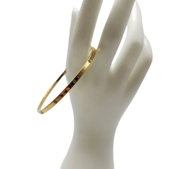 Swarovski Clear Rhinestone Bangle Bracelet Gold Tone Vintage - Picture 1 of 6